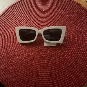 White Geometric Frame Glasses